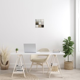 Stupell Industries Antique Ceiling Tile Collage Vintage Glam Abstract Patterns, Designed by Sophie 6 Wall Plaque, 12x12, Gold