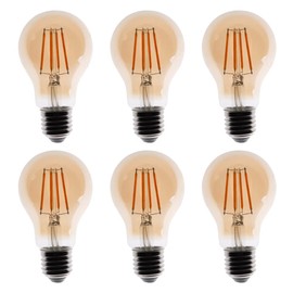 2200k Led Light Bulb,Vintage A19 Edison Bulbs,Dimmable amber Light Bulbs,Warm White Tone Light Bulb,Antique Led Filament Light Bulbs,Old Style Light Bulbs,40W/60W Equivalent,4 Watt/6 Watt,E26 Base