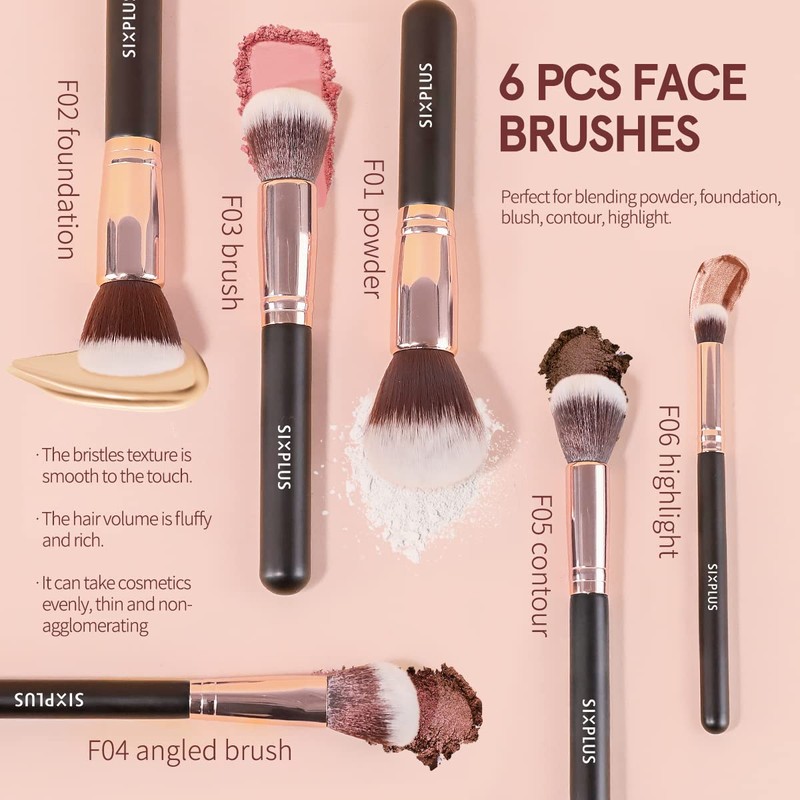 Noble Gold Makeup Brush 11 Piece Set With Brown Cosmetic