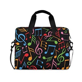 Laptop Case Colorful Music Musical Note Laptops Sleeve Shoulder Messenger Bag Briefcase Notebook Computer Tablet Bags with Strap Handle for Women Man Boys Girls 16 Inch