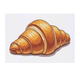 'Single Croissant' Temporary Tattoo - Water Resistant, Skin-Safe, Non-Toxic Transfer (TO00080521)