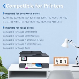 OEGGOINK 64XL Ink Cartridges Black Compatible for HP 64XL Black Ink Cartridge Compatible for HP 64 Ink Fit for Envy Photo 7855 7858 7800 7155 7120 6252 7158 7100 7164 Inspire 7955e 7950e Tango Printer