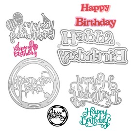 Set of 4 Happy Birthday Cutting Dies Happy Birthday Cutting Embossing Stencils Embossing Stencils for Card Making DIY Scrapbooking Album Cards Crafts