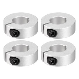 PATIKIL Bore 14mm Single Split Shaft Collar 30mm OD 10mm Thickness, 4 Pack Aluminum Alloy Locking Collar Clamp Style with Set Screw for Machine Tools Industry, Silver