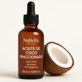 Aceite de Coco Fraccionado 100 Puro  Para Cabello Piel Masajes y Aromaterapia  Botella de Vidrio con Gotero 120ml  No Graso Rápida Absorción Sin Olor