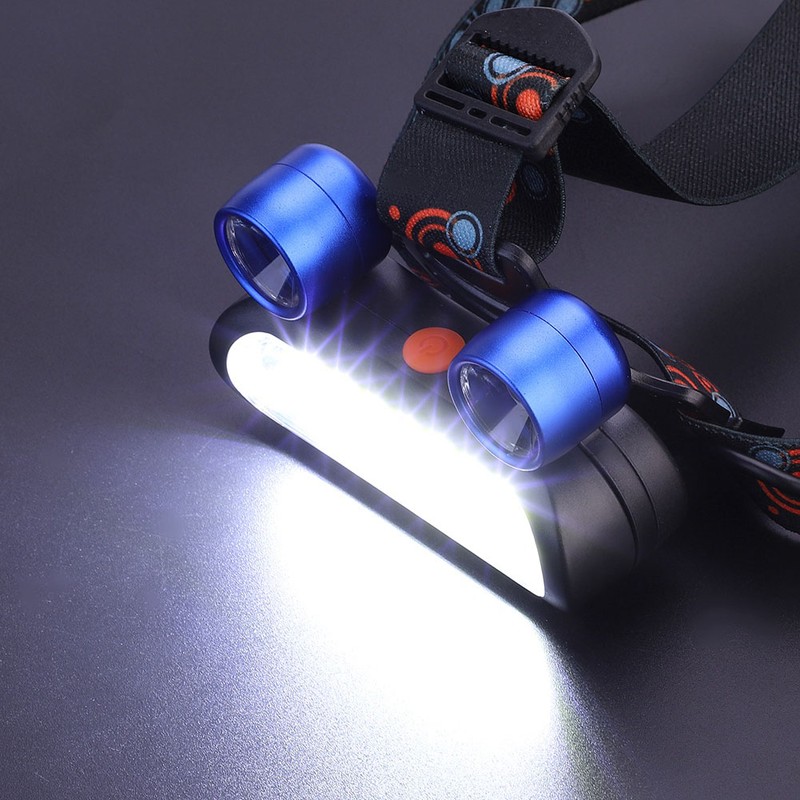 150000LM 2*LED COB Rechargeable 2*18650 Headlamp Head USB Light Torch