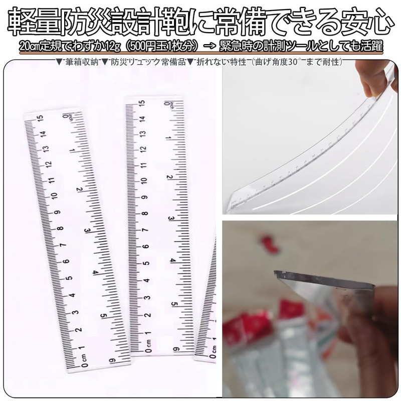 YUANXINWL Elementary Student Ruler 15cm 20cm Ruler Set of 4