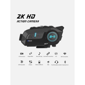 Scsetc S11 Motorcycle Bluetooth Headset with HD Camera SCSETC Intercom And Action Cam