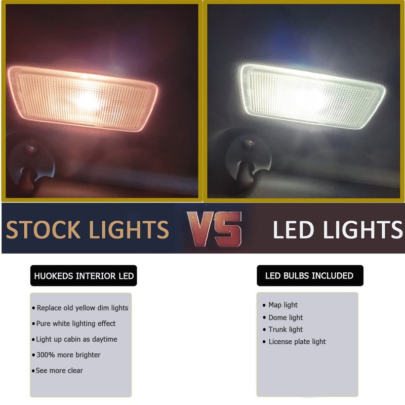 6pcs Wrangler Interior LED Lights Replacement for 2007 2008 2009