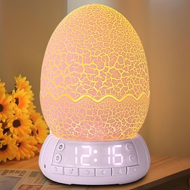 Wake Up Alarm Clock with Sunrise Simulation Light, Touch Control Bedside Lamps 8 Colors Atmosphere Lamp, White Noise Machine with 20 Soothing Sounds &10/30/60 Minutes Timer & Bluetooth Speaker