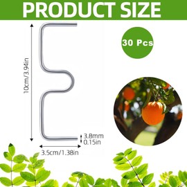 FiveMileBro Metal Fruit Tree Branch Separator, M-shaped Lopper & Branch Fixer, Adjustable Garden Branch Clips for Spreading and Bending Fruit Branches (10 cm/30 Pieces)