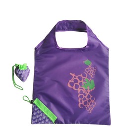 Wobestod Pack of 2 Foldable Shopping Bags Reusable Strawberry Shopping Bags Eco Shoulder Bag Shopping Bags, Grape 2 Pack