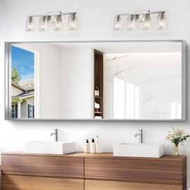 NIMURY Silver Bathroom Mirror, 72x30 Inch Rectangular Deep Frame Mirror, Large Wall Mounted Bathroom Vanity Mirror Over Sink for Bedroom,Restroom, Living Room, Hangs Vertically or Horizontally