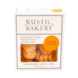 Rustic Bakery Cheese Coins, Original Savory, 5 oz