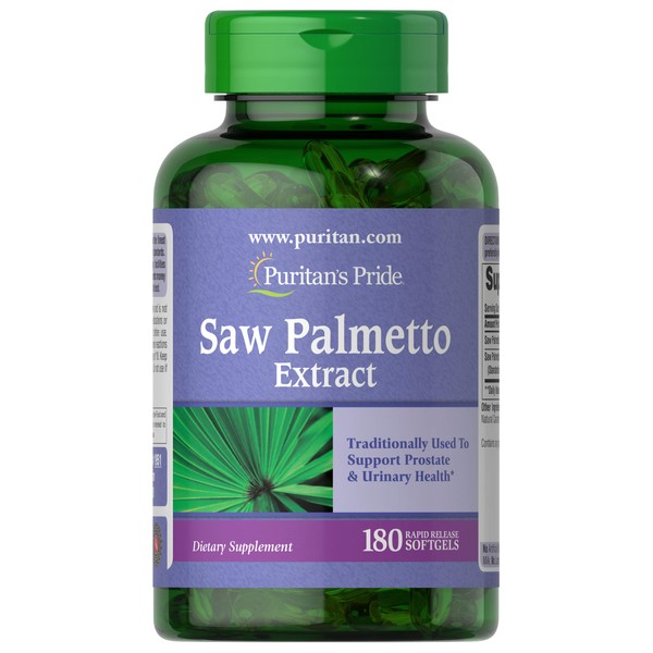 Puritan's Pride Saw Palmetto Extract, Supports Urinary Function and Promotes Prostate heatlh,Softget 180 Count