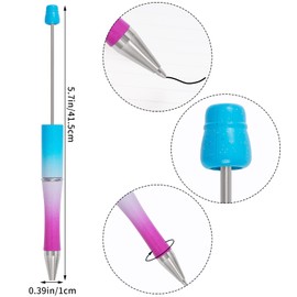 jiebor 30Pcs Beadable Plastic Bead Pen Black Ink Diy Cute Cool Ballpoint Pens for Teacher Bridal Graduation Gift Office Supplies (Gradient Color)