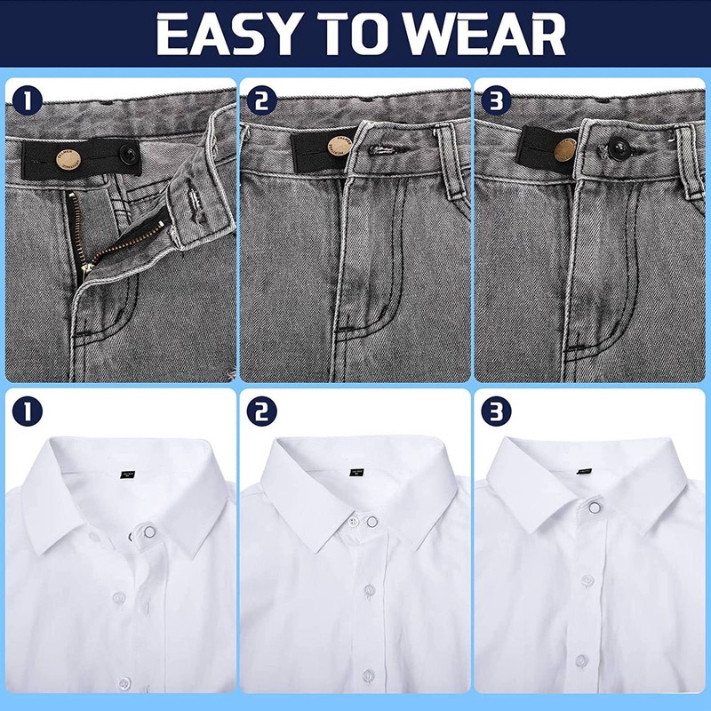 20pcs Extender Button Set with 10 Elastic Waist Extender Button