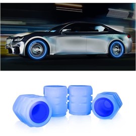 Car Tyre Dust Caps, 4 Pieces Fluorescent Car Tire Valve Caps, Universal Valve Caps, Fashion Luminous Tire Caps for General Cars, SUVs, Motorcycle, Trucks, Bicycle Decoration
