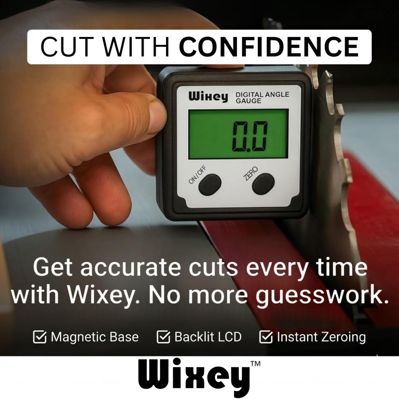 Wixey Digital Angle Gauge | Digital Angle Finder for Table