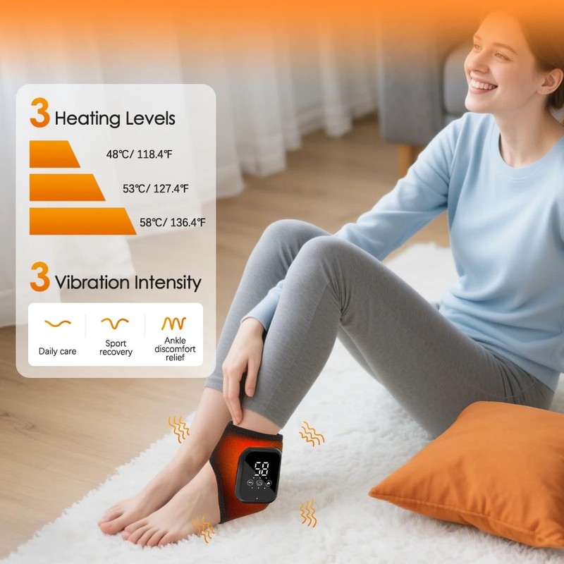 Electric Heated Ankle & Foot Massager Wrap for Relaxation –