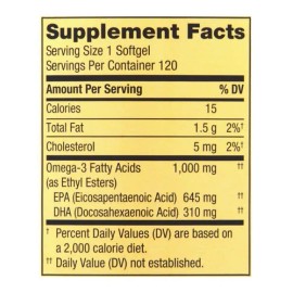 Omega 3 - 1000 mg - 120 cápsulas blandas con sabor a limón