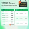EIOTCLUB Travel SIM Card 1GB Data 1 Day 38 European