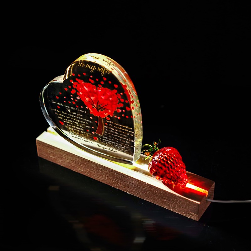 ZEERSHEE 2 Pcs 9.4 Inch Wooden Rectangle LED Light Display