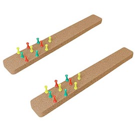 2 Pcs Cork Board Strips 15" x 2"- 1/2" Bulletin Strip Cork Strip Cork Bulletin Bar for Office, School, Home Holiday Decor