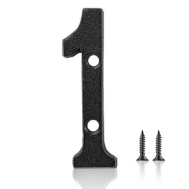 3 Inch Cast Iron House Numbers and Letters, Vintage Cast Iron Home Number Solid Metal Gate Mailbox Numbers, Matching Screws Included (Number 1)