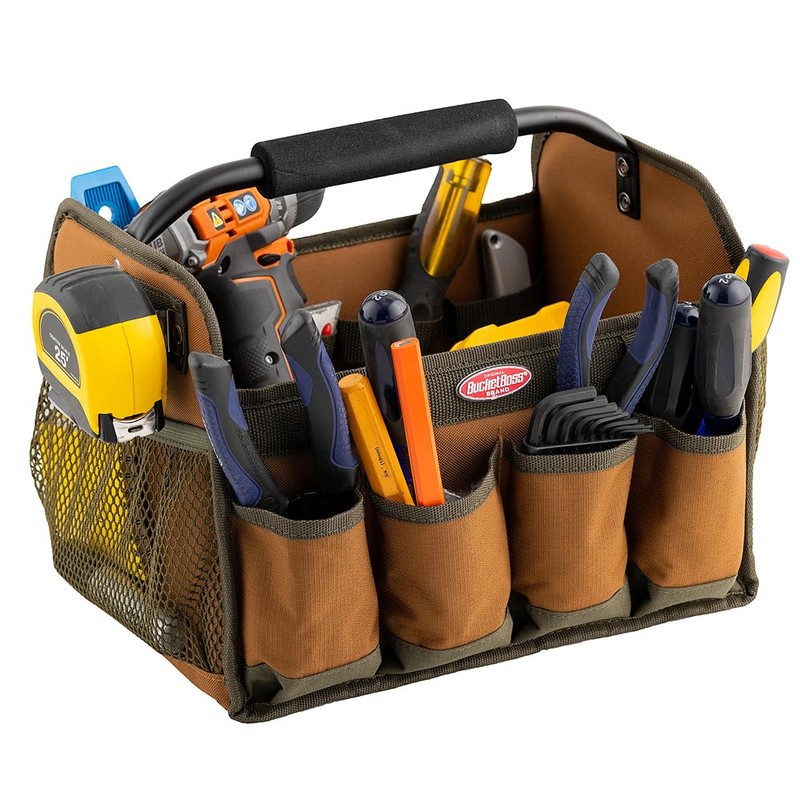 Bucket Boss Gatemouth Tool Tote in Brown, 70012, 11 liters