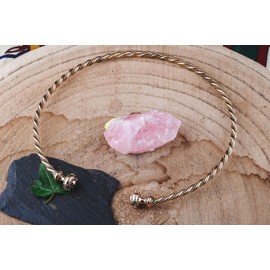 Windalf Celtic Men's Bronze Choker Necklace Tristan Diameter 14 cm Torques Necklace Celtic Handmade, Bronze