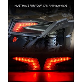 A & UTV PRO X3 LED Taillights Assembly Kits, Rear Tail lights Tail Lamps with Yellow Turn Signal Light for 2017-2023 Can-Am Maverick X3 XDS XRS Max Turbo R Accessories,Replace OEM#710004744