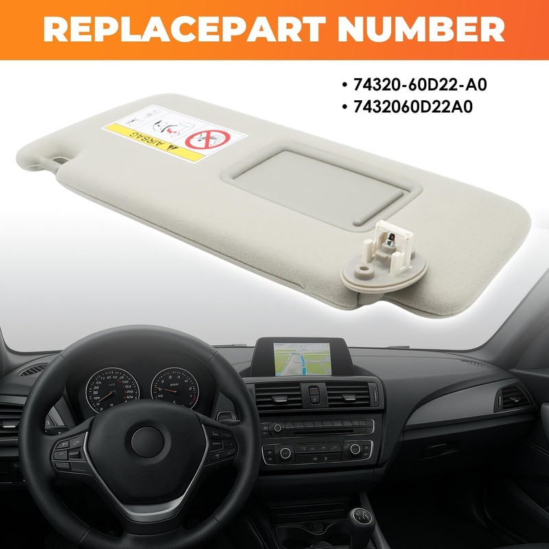 Aspaton Gray Sun Visor Left Driver Side Compatible with GX460