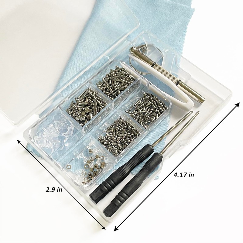 PTSLKHN Eyeglass Repair Kit with Screws, 15 Types Screws for