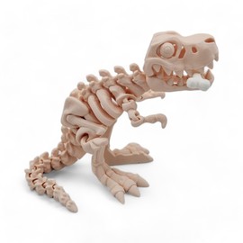 T-Rex Fidget Figurine - Flexible Rexi with Bone 3D Printed Articulated Figurines for ADHD, Autism, Stress and Anxiety Relief, Unisex Adults (Bone)