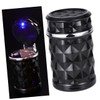 PACKOVE Smokeless Car Ashtray Lid Black Portable Led Light for