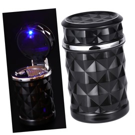 PACKOVE Smokeless Car Ashtray Lid Black Portable Led Light for Cup Holder Unique Shape