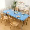 Spotjoy Rectangle Table Cloth, Elastic Fitted Flannel Backed Plastic Table