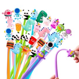 HuaMuDM Pack of 30 Funny Gel Pen Set, Shake Children's Birthday Party Bag Set, Ballpoint Pen for Children with Colourful Cartoon Design, Funny Gel Pens with Animal Motif Ballpoint Pen