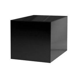 6 Inch Glossy Black Acrylic Display Box with One Open Side No Lid Preassembled Versatile Square Lucite Retail Product Riser or Merchandise Storage Bin by Marketing Holders