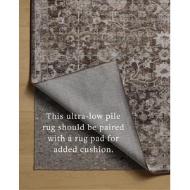 Loloi Amber Lewis Josie Collection JOS-02 Earth/Natural 2'-6" x 7'-6", .13" Pile Height, Low Profile, Machine Washable, Runner Rug
