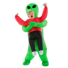 Morph Costume Kostüm Aufblasbar Alien Entführte, Aufblasbares Alien Kostüm Kinder, Huckepack Kostüm Alien und Entführte, Alien Aufblasbar Kostüm Kinder in Einheitsgröße Erhältlich