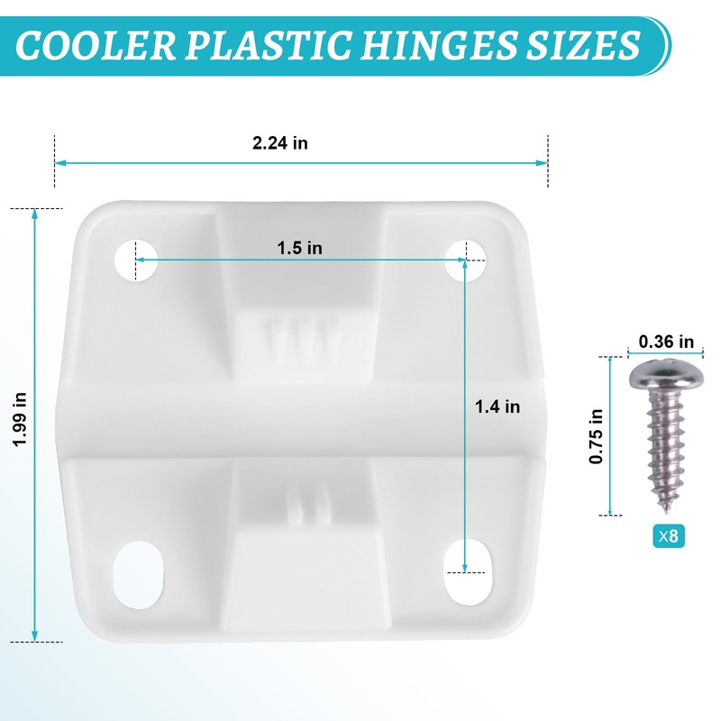 UASAM Cooler Plastic Hinges and ice Screws for Coleman Cooler