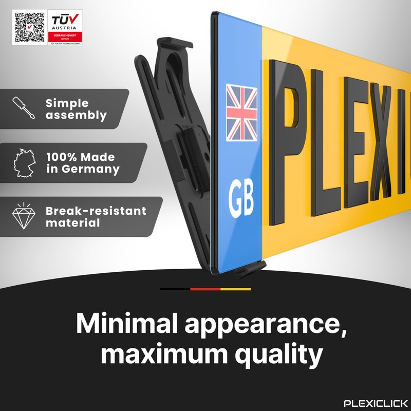 PLEXICLICK® ORIGINAL License Plate Holder for Cars - Frameless Invisible
