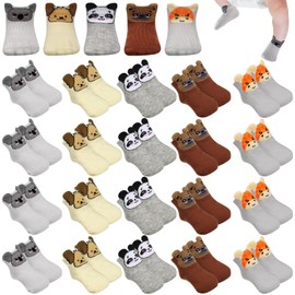 Suhine 20 Pair Preemie Socks Animal Premature Baby Cotton Socks Cute Newborn Socks Clothes for Preemie Girl Boy(Cute Style)