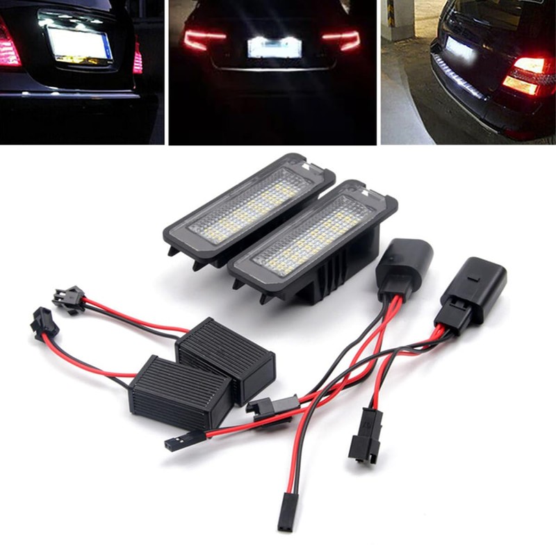 2pcs LED License Number Plate Light Lamp Canbus Compatible For