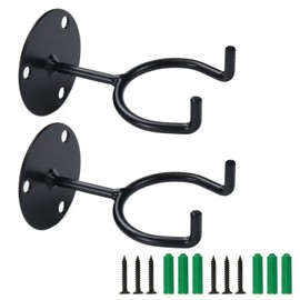 Coshar Pack of 2 Sports Ball Holders Wall Mounted Ball Storage Rack Metal Ball Displary Rack Holder for Basketball Volleyball Football Rugby Soccer (Size 2, Black)