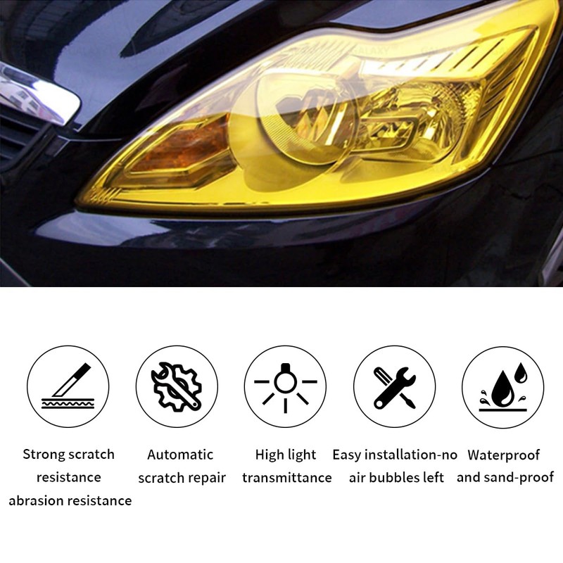 11.88×48 Inches Car Light Self-Adhesive Tint Film Brake Light Headlight