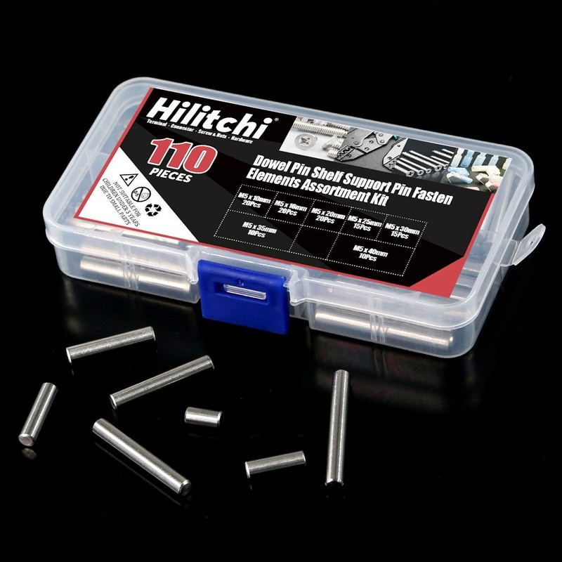 Hilitchi 110 Pcs Dowel Pin Stainless Steel Shelf Support Pin