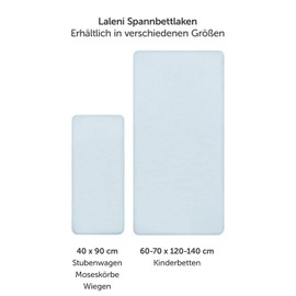 Laleni Premium fitted sheets for bassinet, rectangular, breathable, 100% cotton (150 g/m²), Oeko-Tex 100 certified, 40 x 90 cm, light blue, set of 2
